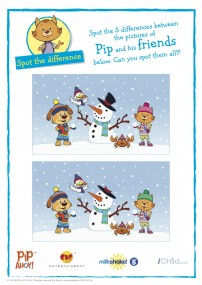 Winter spot the difference with Pip and friends