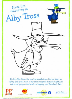 Alby Tross incognito Colouring In sheet