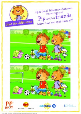 Pip Football themed spot the difference